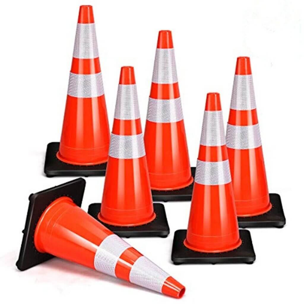 50cm Polyethylene Road Safety Traffic Splitter Cones – IWOFER, Orange